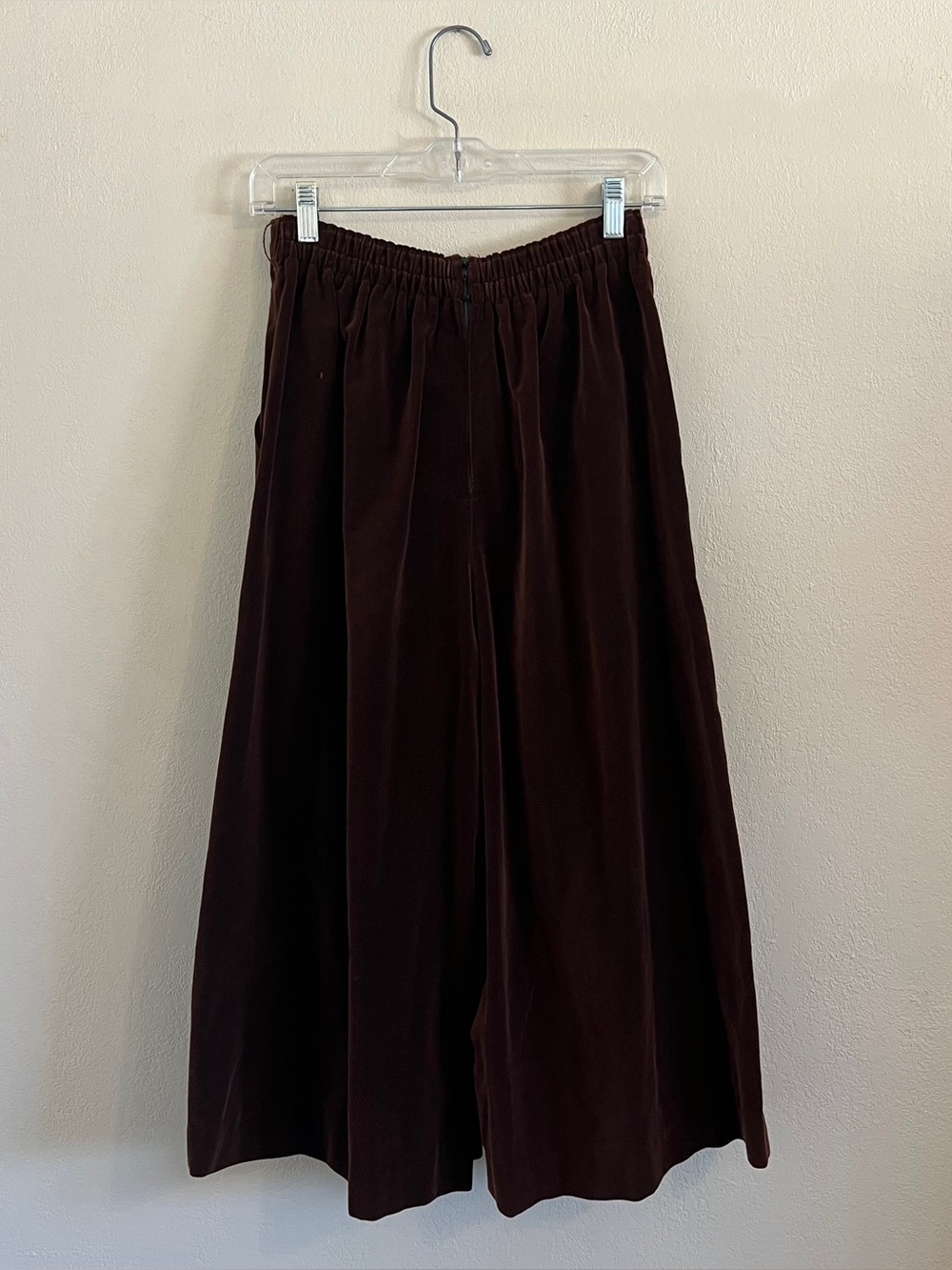 Vintage Brown Velvet Wide Leg Cropped Pant - Picture 5 of 14